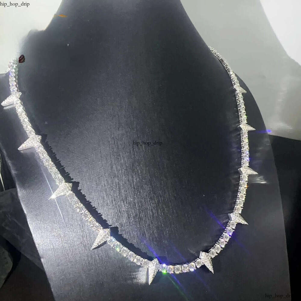 Fashion Design Necklace Sterling Sier 3mm 4mm Width Vvs Moissanite Iced Out Jewelry Hip Hop Dia Tennis Chain