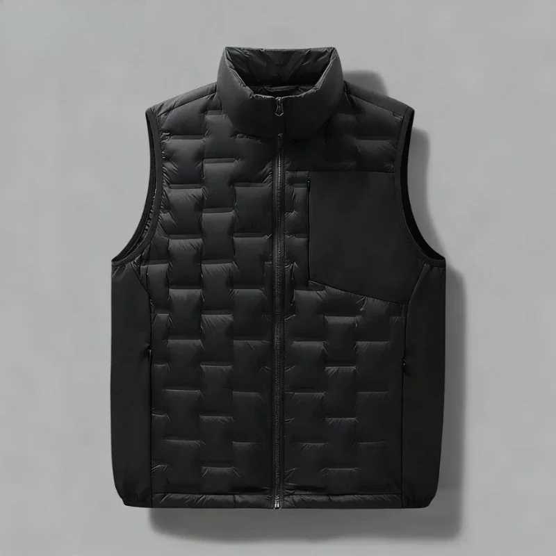 White Duck Down Vest Jacket Men Autumn Winter High-quality Stand Collar Down Coat Mens Casual Sleeveless Jackets for Men VestsG251218