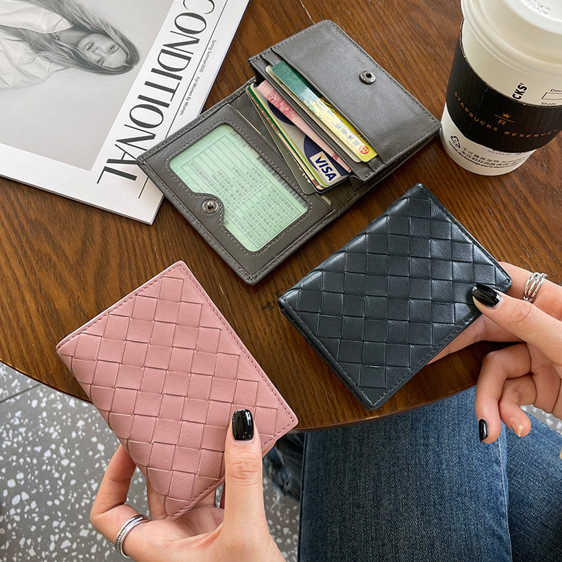 new style women's genuine holder sheepskin hand-woven card case document bag business