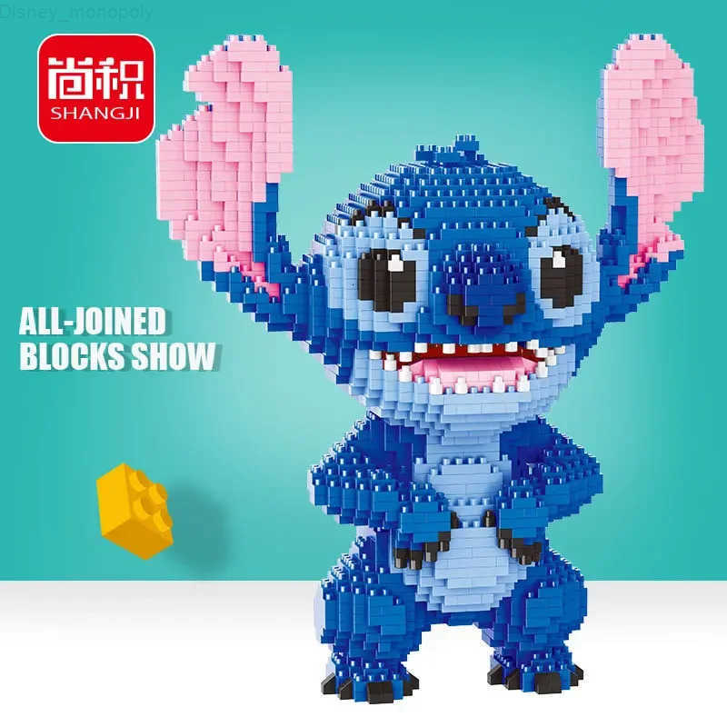 Disney Stitch Diamond Building Block Lilo Stitch Cartoon 3D Model Assembly DIY Puzzle Mini Bricks Figure for Christmas Gift H251218