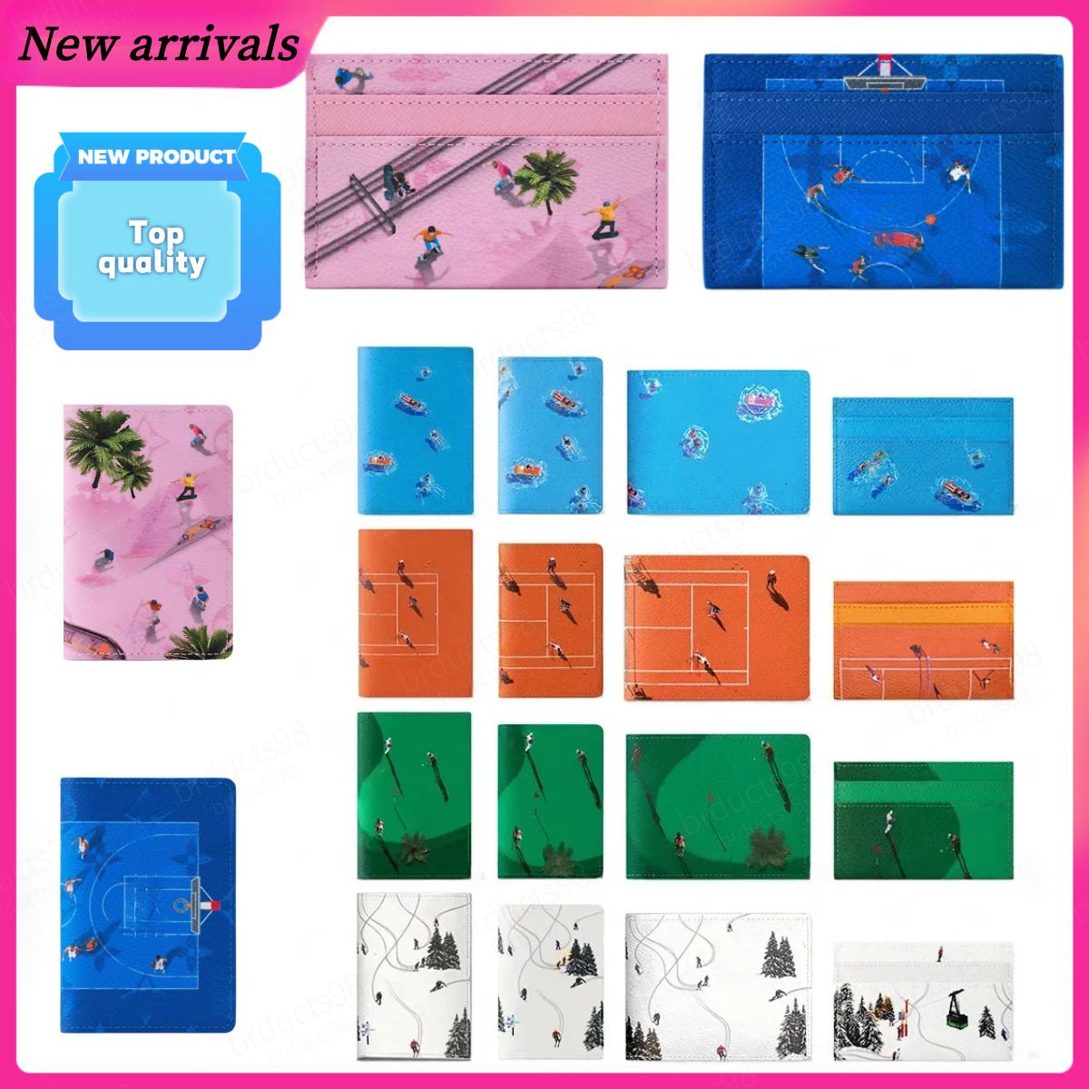 10A wallet golf Card Holder Designer Wallet Basketball Court Wallet Holiday Sports Series Style Football Model Card Holder Passport Bag Designer Eallet golf wallet