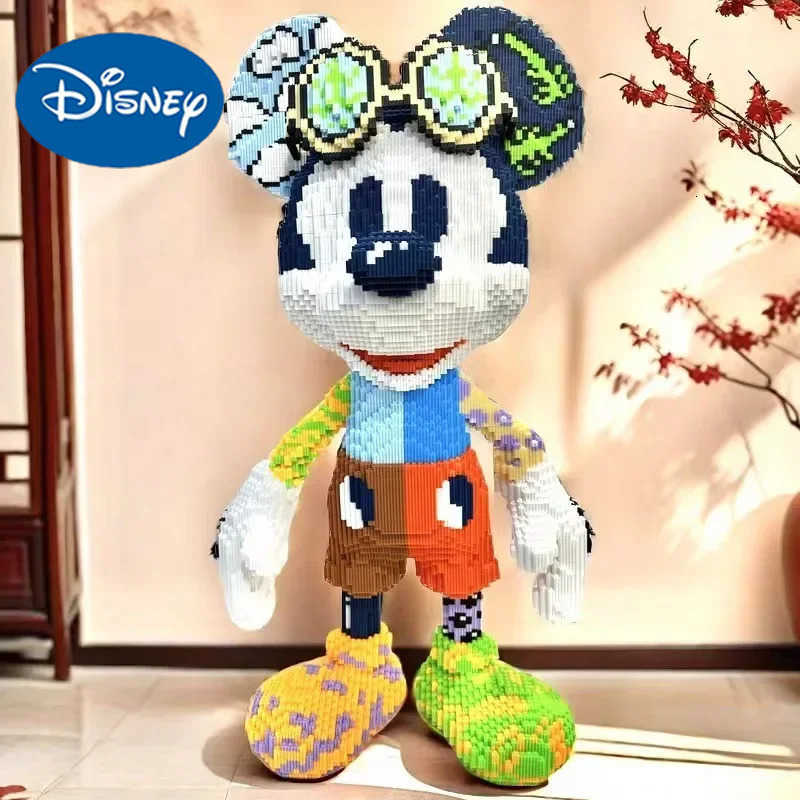 Disney Huge Colorful Mickey Magic Building Block Kawaii Stitch Angel Model Linabell Cosplay Assembled Bricks Toy For Kids Gift H251218