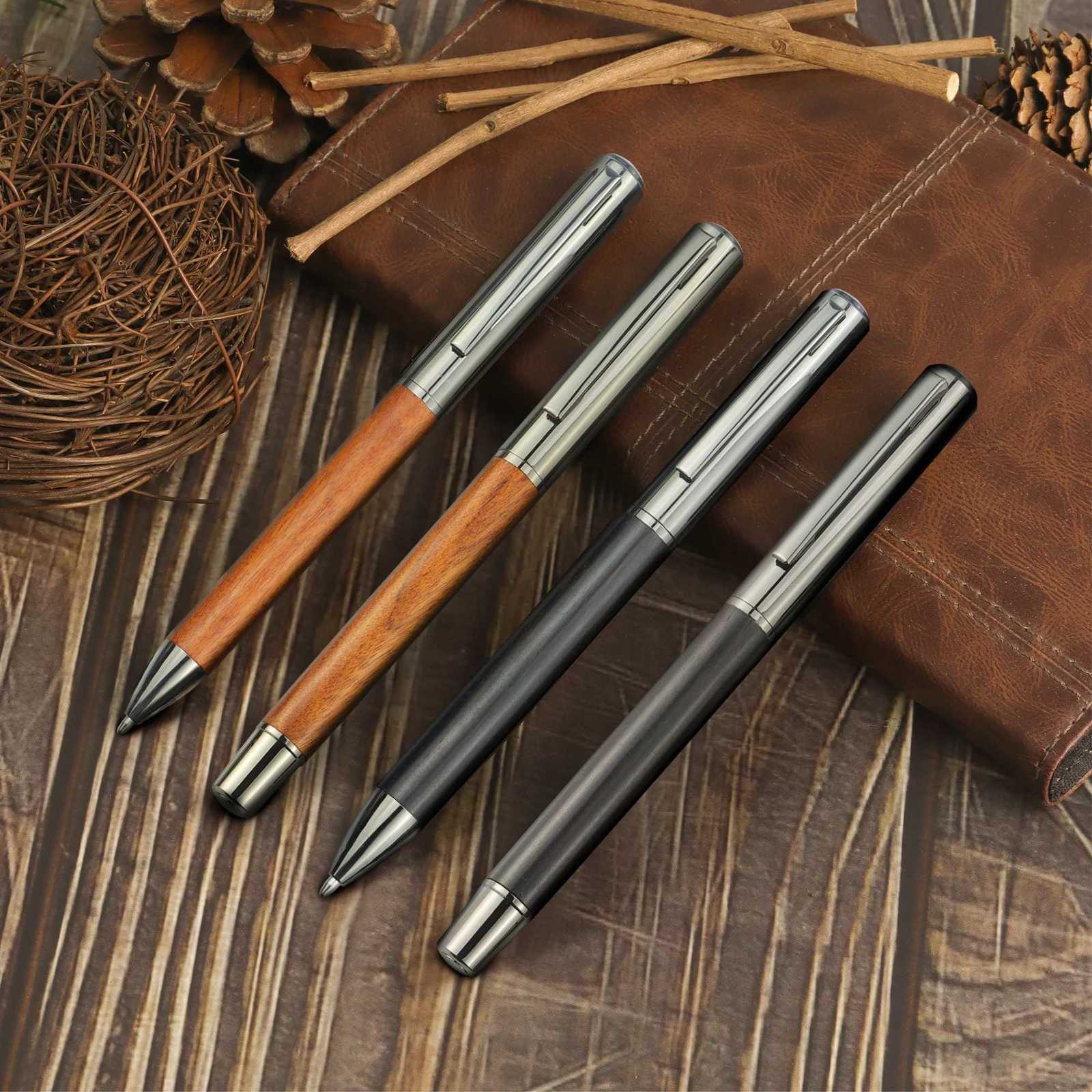 1/2 PCs with Box - Brown/Ebony Wood grain Pen - Excellent texture and cfortable grip - Ideal for School Personal Gifts Y251218