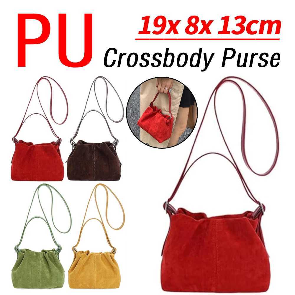 PU Crossbody Purse Solid Color Tote Handbag Lightweight Crossbody Bag Drawstring for Women Daily Use Special OccasionT251218