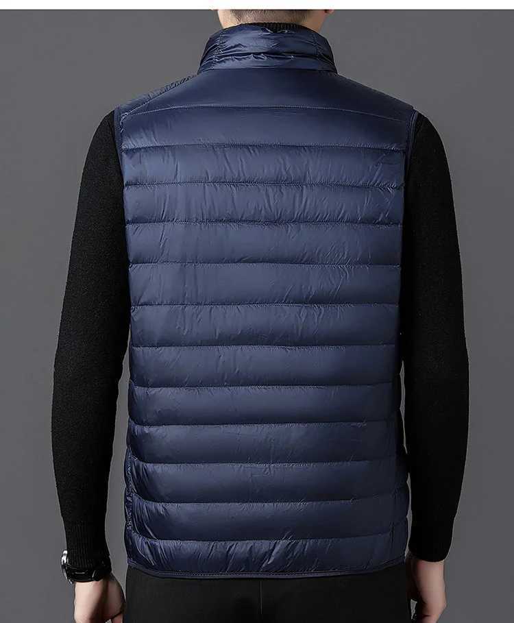 Winter New Men White Duck Down Vest Ultralight Sleeveless Vest Jacket Fashion Stand Collar Men Large Size Loose Vest Male M-5XLG251218