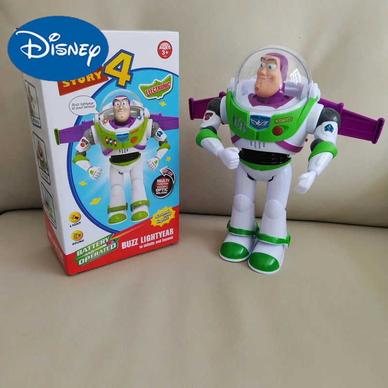 Disney Toy Story Buzzlightyear Cartoon Figure Model Toys Pixar Electric Walking Light Robot Doll Action Doll Kids Birthday Gift H251218