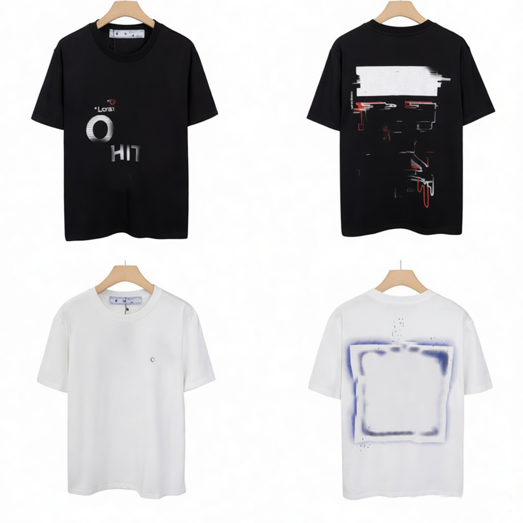 Designer Men's T-shirt Letter Pattern Printed Round Neck Short Sleeve Tee for Men and Women