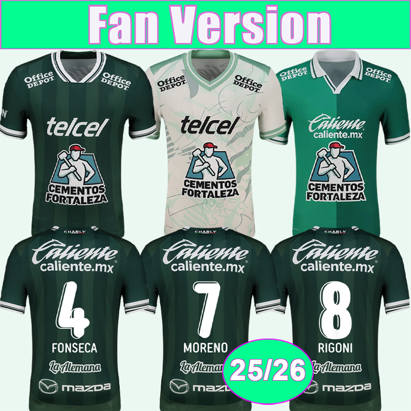 25 26 Leon Mens Soccer Jerseys AMBRIZ MORENO CABRAL MENDOZA A. GUARDADO O. RODRIGUEZ Home Away 3rd Football Shirts Shirts Adult Uniforms