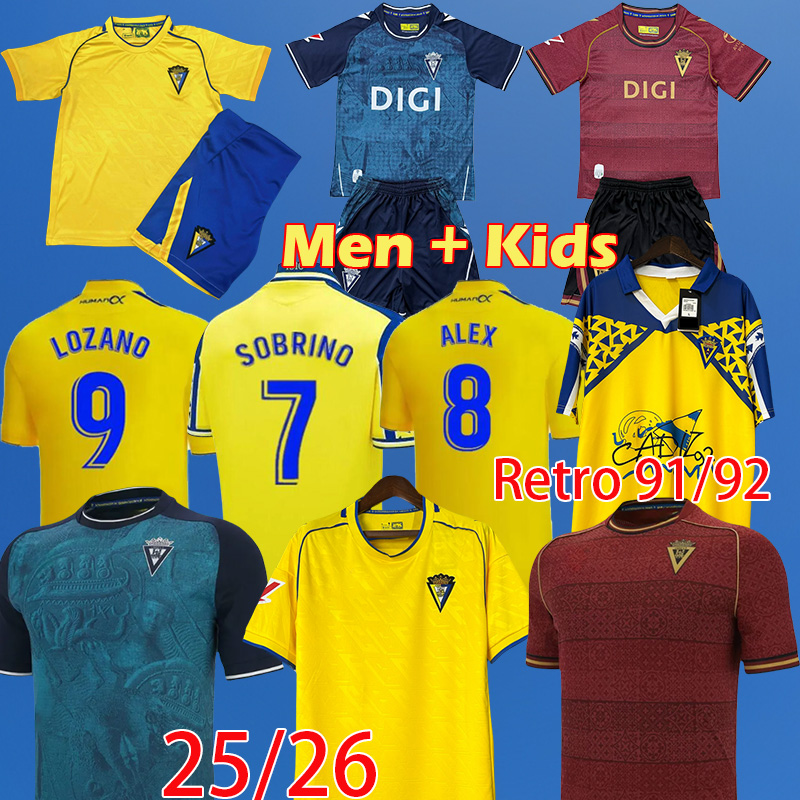 2025 2026 Cadiz soccer jerseys Special eidtion Bodiger 91 92 Retro MABIL ALEX CF CAMISETA 25 26 LOZANO ALEX camisetas de futbol home T Bongonda SOBRINO men kids Kits