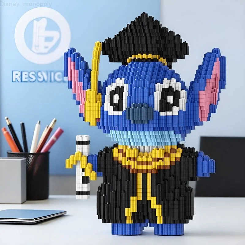 Disney Cute Stitch Building Blocks Kids Toys Small Particle Bricks for Boys and Girls Birthday Gifts Childrens Assembled Toy Models H251218