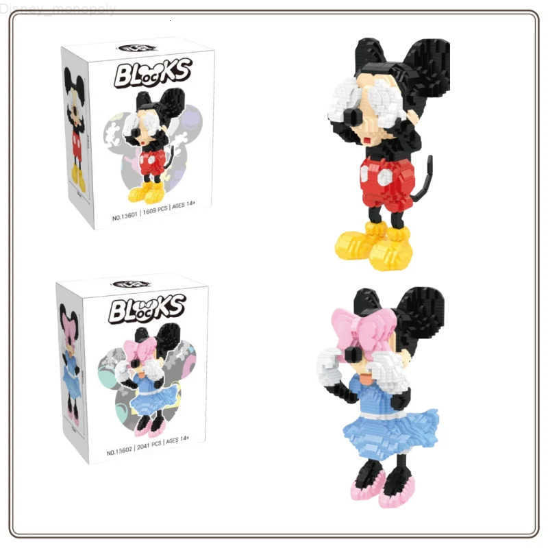 Disney New Mickey Minnie Daisy Donald Duck Building Blocks Assembled Micro-particle Model Toys Educational Ornaments Gifts H251218