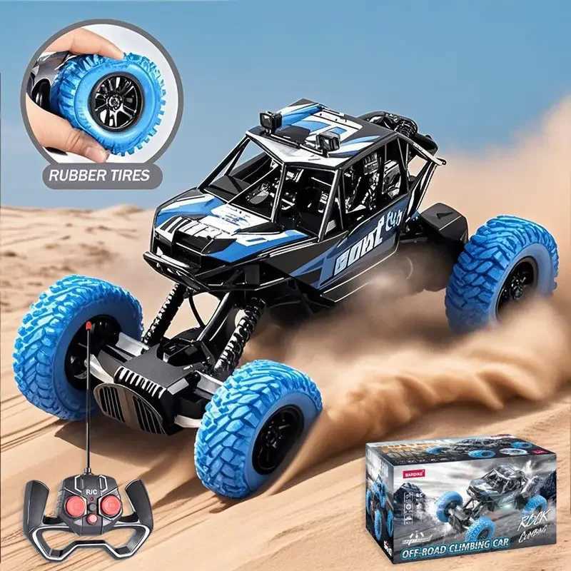 Remote control car with colorful flashing lights rubber wheels off-road toy car suitable for Christmas childrens gifts G251218
