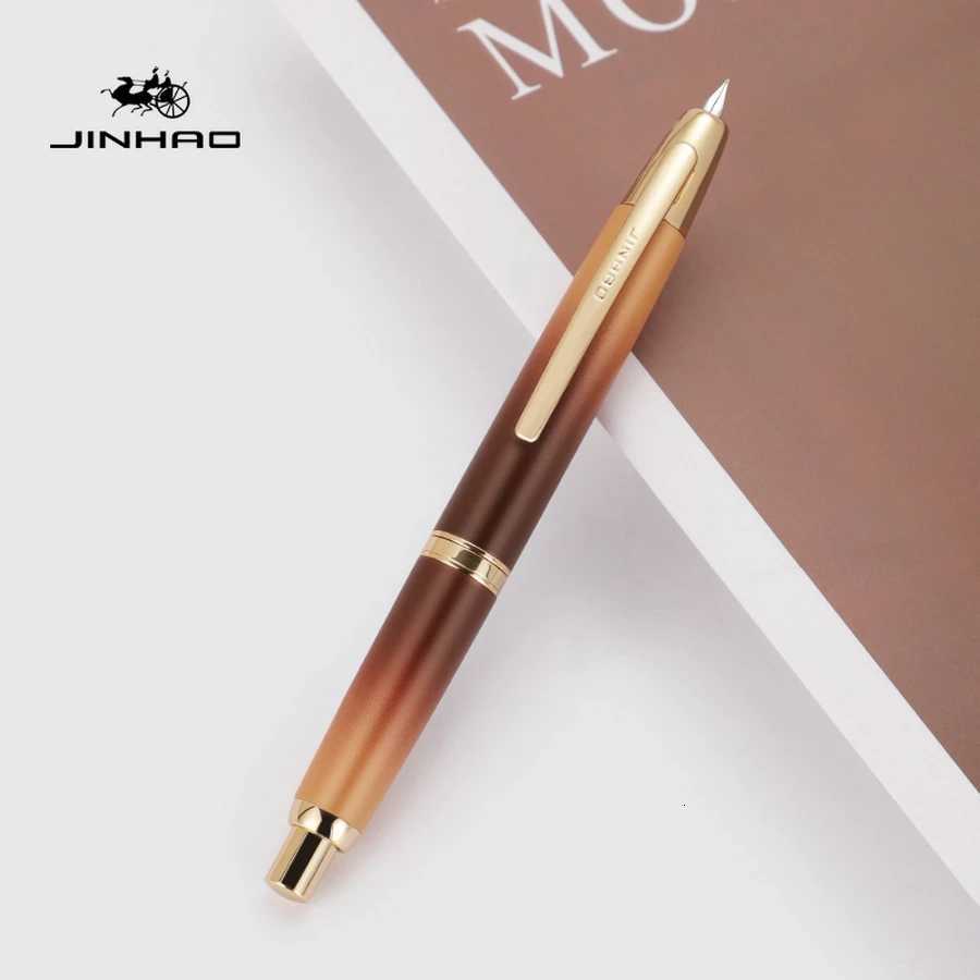 JINHAO 10 Press Fountain Pen Retractable EF/F Metal High Quality Writing Ink with Converter School Off Supplies Stationery Y251218
