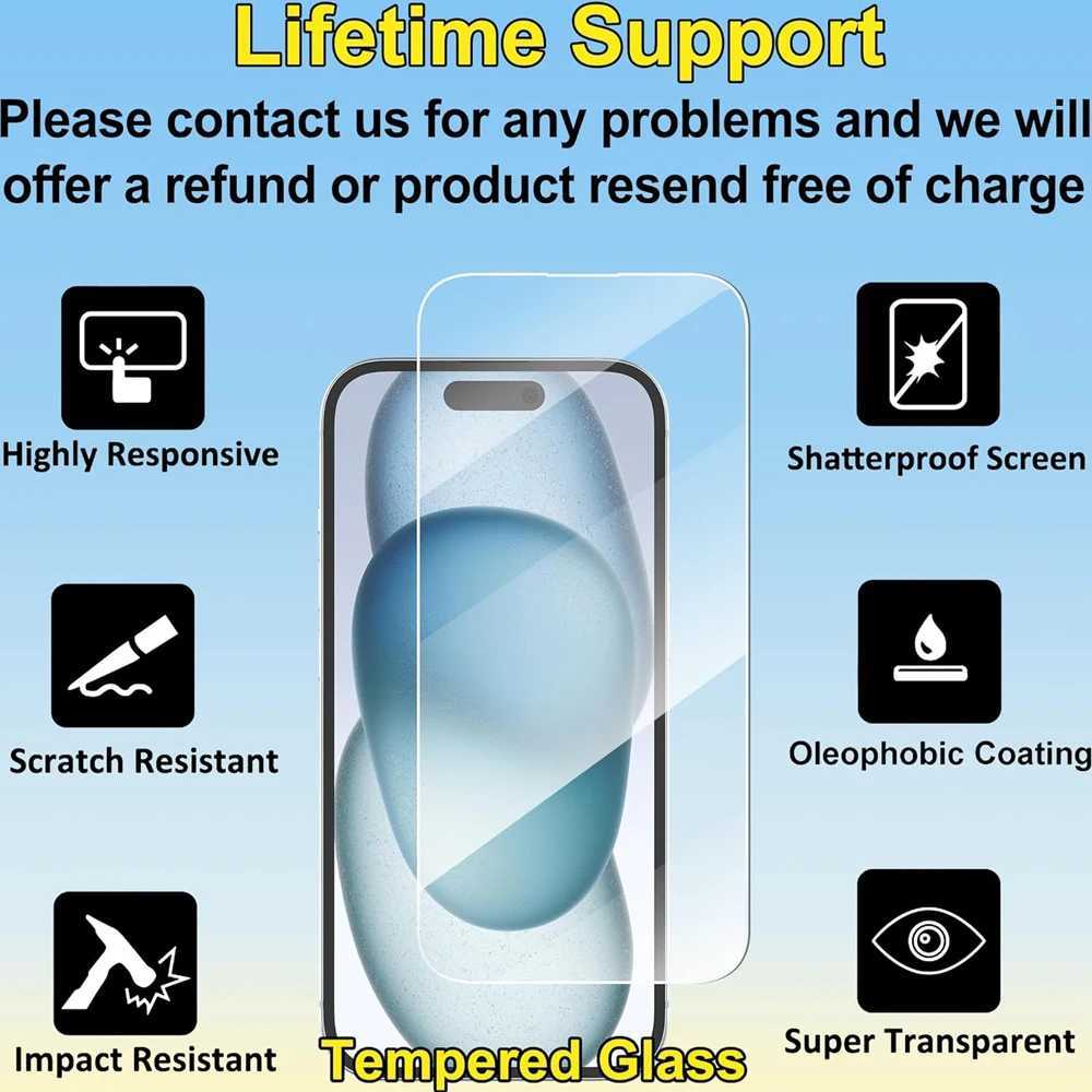 Clear Glass Film For iPhone 15 16 Pro Max Screen Protector For iPhone 11 12 13 14 15 Pro Tempered Glass iPhone13 Mini 16 Plus G251218