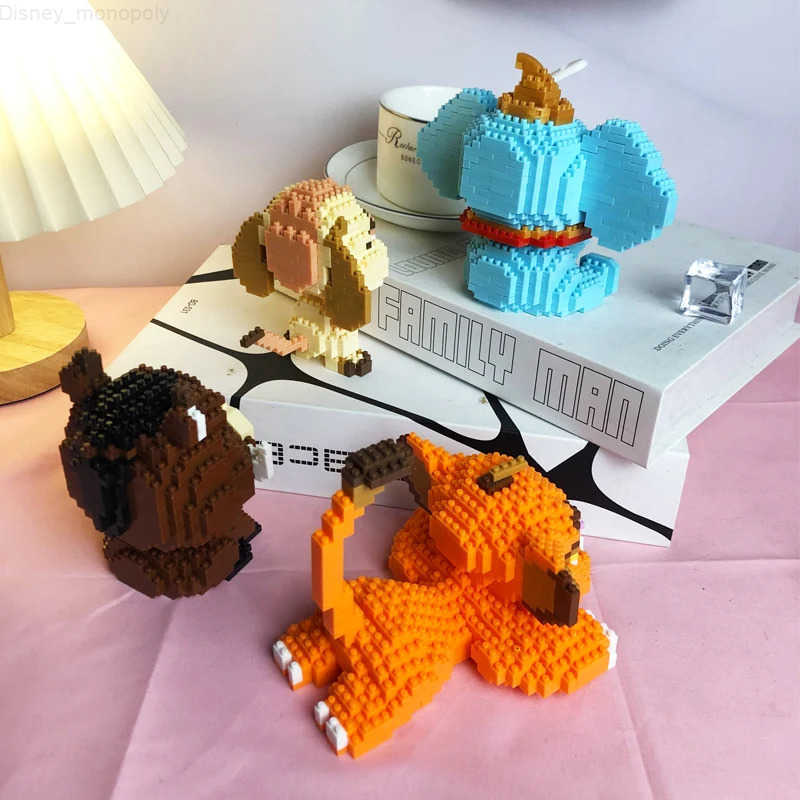 Disney Lion King Simba Building Blocks Dumbo Eeyore Timon Pumbaa Assembly Construction 3D Model Mini Bricks Figures Toys H251218