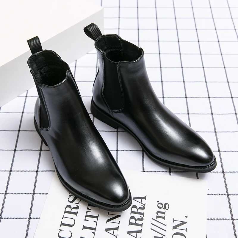 Designer Brand Mens High Top Ankle Boots Winter Plush Mens Leather Casual Shoes Interview Commuter Banquet Dress Boots Z251218