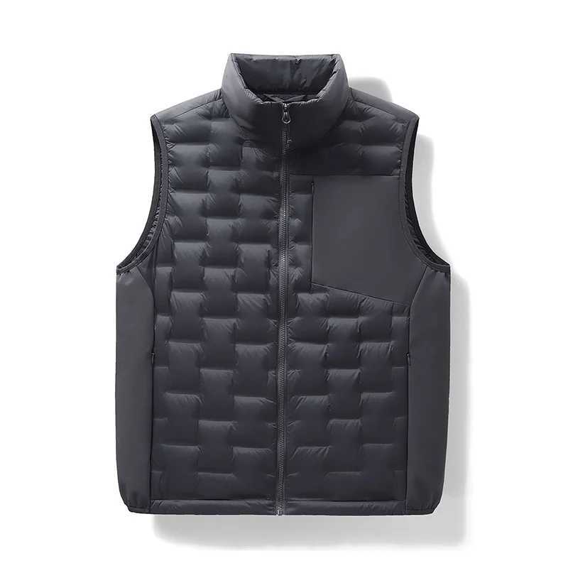 White Duck Down Vest Jacket Men Autumn Winter High-quality Stand Collar Down Coat Mens Casual Sleeveless Jackets for Men VestsG251218