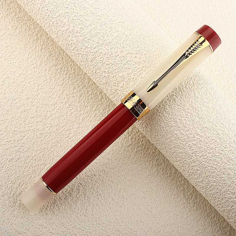 New Jinhao 100 Resin Fountain Pen 8 F/M Nib Ivory Color Writing Ink Pens with School Off Supplies Y251218