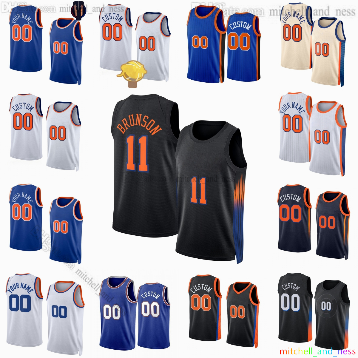 Custom 2025 CUP Printed Basketball 11 Jalen Brunson Jersey 32 Karl-Anthony Towns 25 Mikal Bridges 8 OG Anunoby 3 Josh Hart 2 Miles McBride 4 Pacome Dadiet Jerseys Shorts