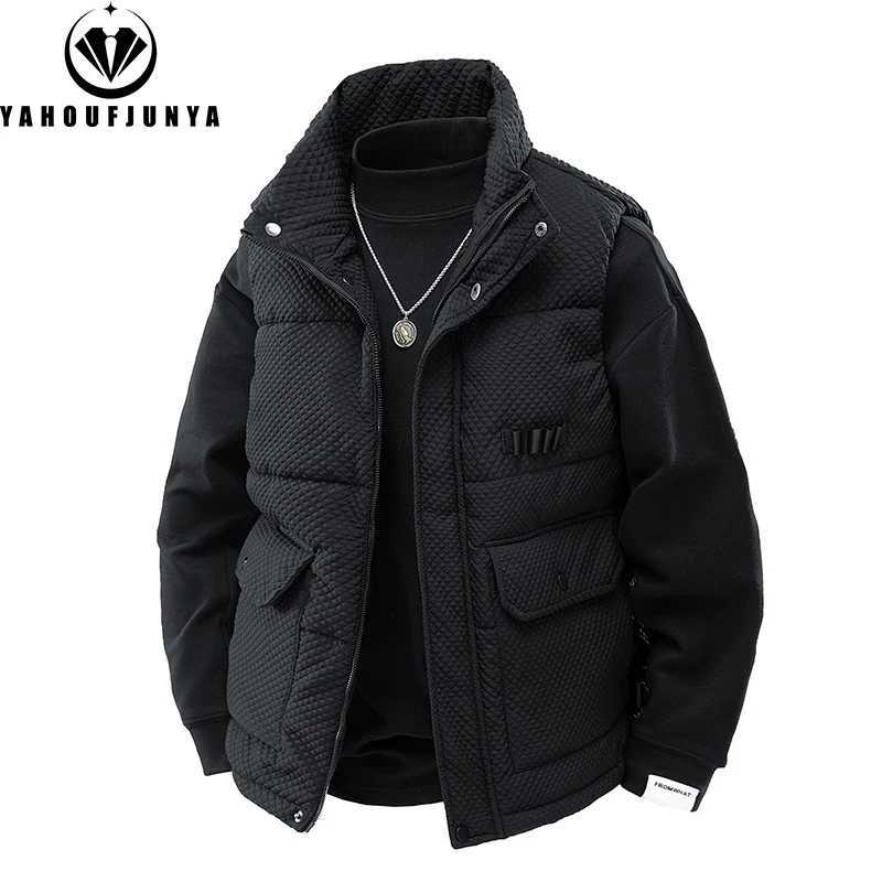 8XL Autumn Winter Men Warm Stand Collar Vest Men Outdoor Casual Sleeveless Windproof Fashion Loose Brand Zipper Vest Male CoatG251218