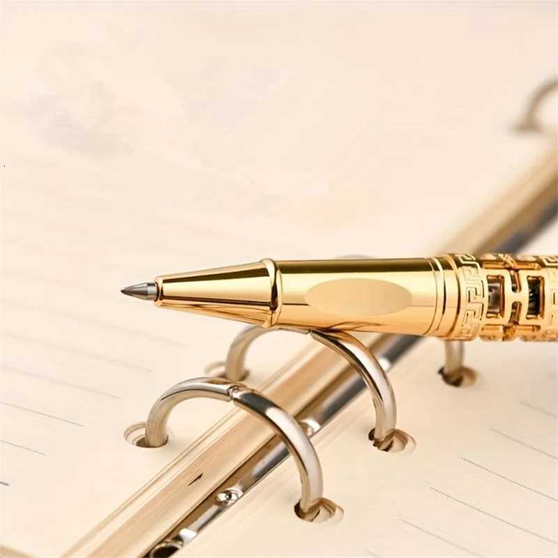Blue Colour Golden Carving Mahogany Business Off Rollerball Pen School Student Supplies Y251218