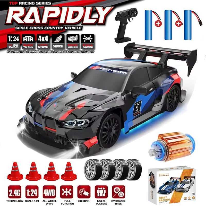 RC Drift Car 4WD Remote Control High Speed Racing Vehicle with LED Lights 24GHz Radio 4x4 Off-Road Truck Toy for Children Kids G251218