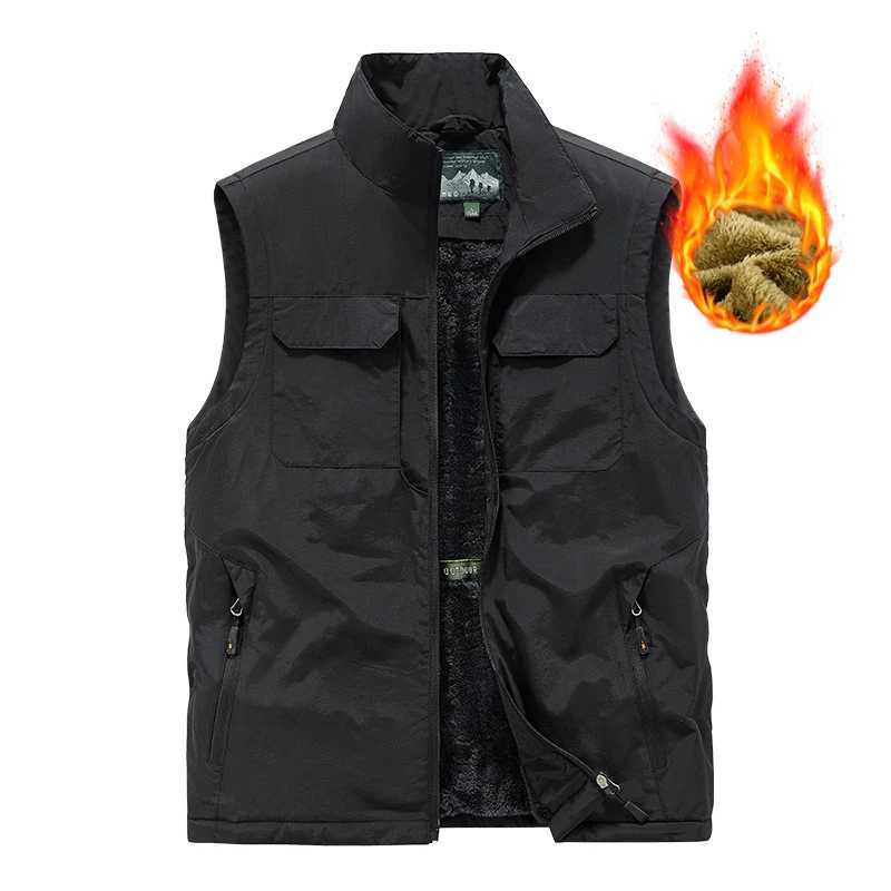 vest in large size new style with added velvet and thickened double-sided vest mens casual outdoorG251218