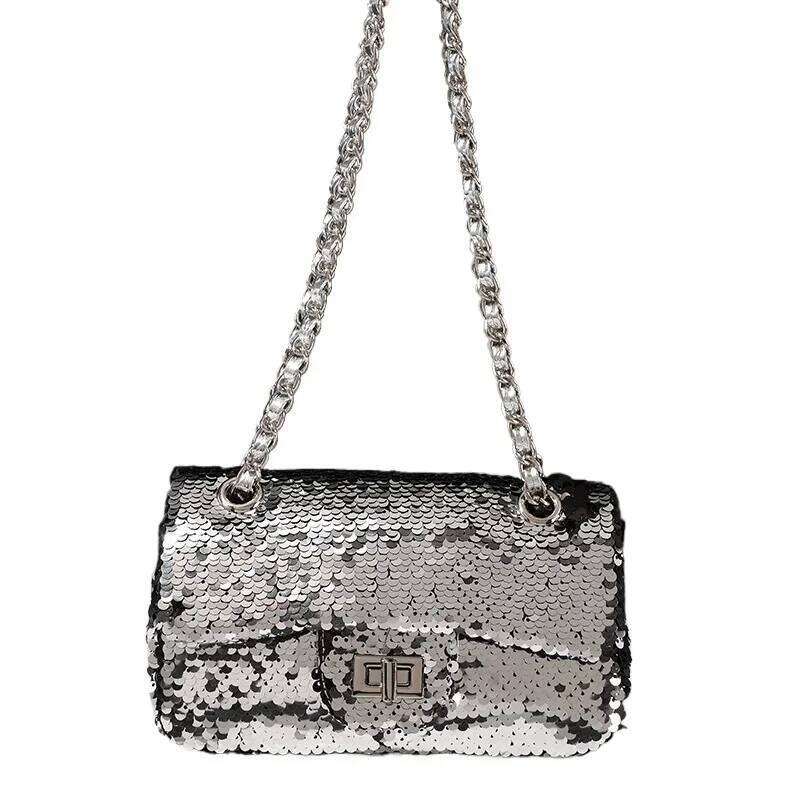 Hot Selling High Quality Small Sequin Shoulder Bag Fashion Ladies Handbags Casual Female Chain Crossbody Messenger Bags For Women New Designer Bags
