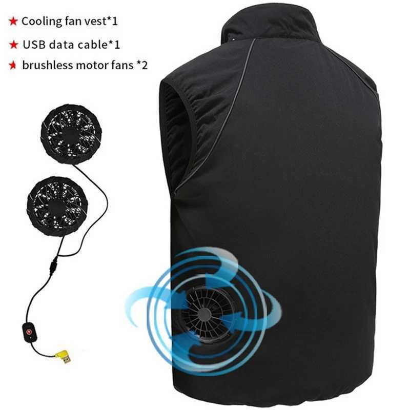Men Summer Air Conditioning Clothing Fan Cooling Vest 2022 New USB Charging Cooling Sport Man Outdoor Solid Color Coat Plus SizeG251218
