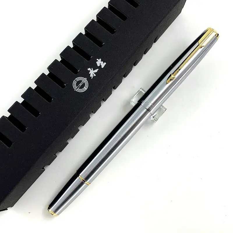 WingSung 601 Fl Steel Vacuum Piston Fountain Pen With Hooded Nib Stationery School Off Supplies Writing Fluent Ink Pen Gift Y251218