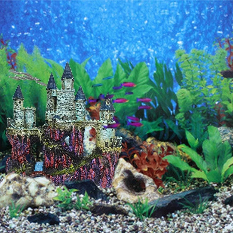 Aquarium Decoration Antique Castle Safe for Freshwater and Saltwater Fish Tank 251215