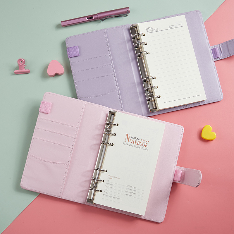 Macaron Simple Artistic Journal A5 Creative Diary Magnetic Notebook Ins Fresh Student Loose-leaf Notebook 241104