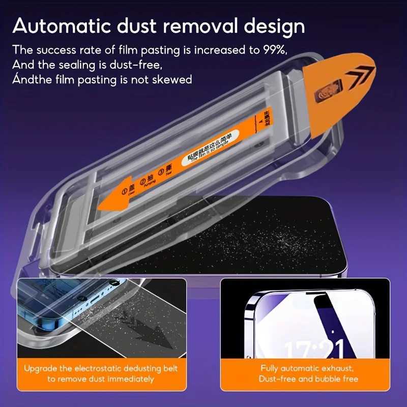 Tempered Glass Screen Protector For iPhone 16 15 14 13 12 11 17 Pro Max 16e Protective Film iPhone16 Pro Max XR X XS 7 8 16Plus G251218