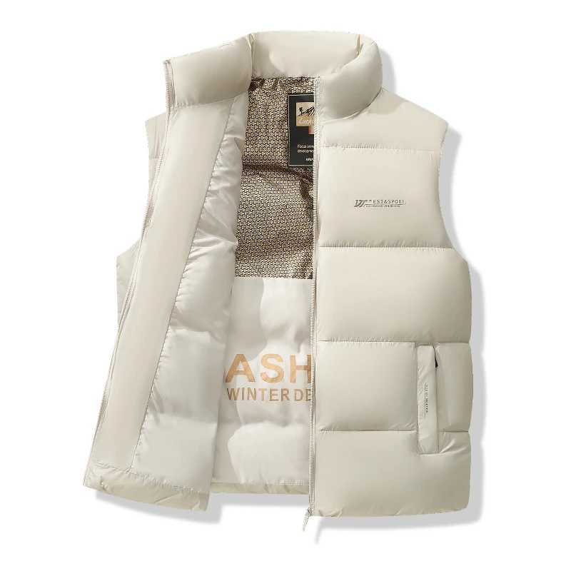 2025 New Mens Cotton Parkas Vest Winter Warm Thicken Sleeveless Padded Jacket Vest Casual Sports Waistcoat Men Outdoor ClothingG251218