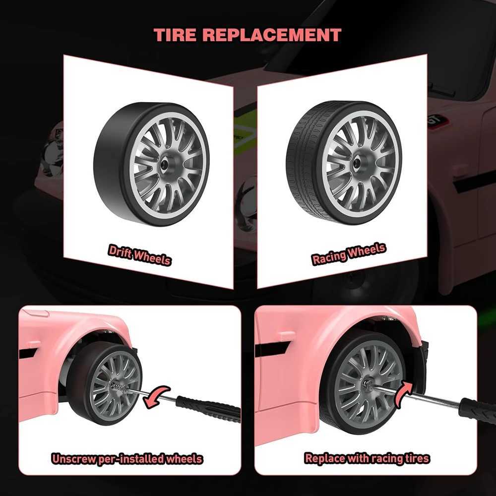 Remote Control Car RC Drift Car 24GHz 120 4WD 20KM/H High Speed Vehicle with LED Lights Racing Toy for Children Kids Adults G251218