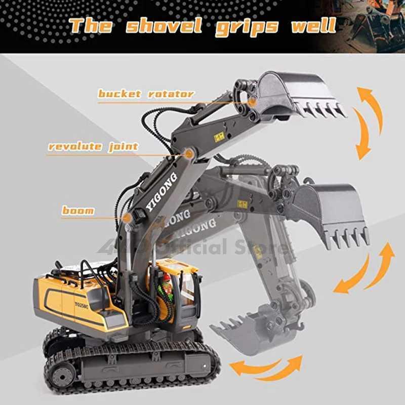 4WD Remote Control Excavator 4x4 Alloy Dump Truck Bulldozer Radio Model RC Car Construction Vehicle Toy Children Kids Gifts G251218