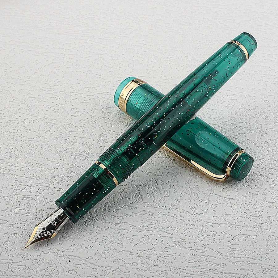 Jinhao 82 Fountain Pen Acrylic Ink Pen Spin Golden EF F Nib Elegante Business Off School Supplies Writing Pen Stationery Y251218