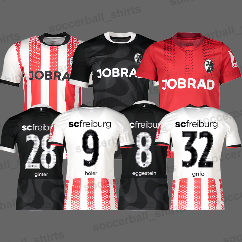 SC Freiburg UEL 25 26 Home Away Soccer Jerseys GREGORITSCH DINKCI GRIFO SILDLLIA LIENHART OSTERHAGE ROHI DOAN Football Shirts 3XL 4XL Men Uniforms UE FA Trikot