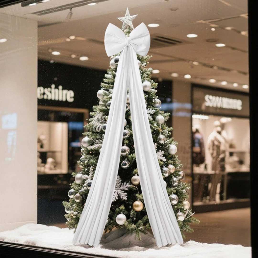 Extra-Large Christmas Bow Luxurious Wine Red Bow Christmas Tree Bow Flocked For Christmas Tree Doorway Decorations Holiday X251218 - view 3