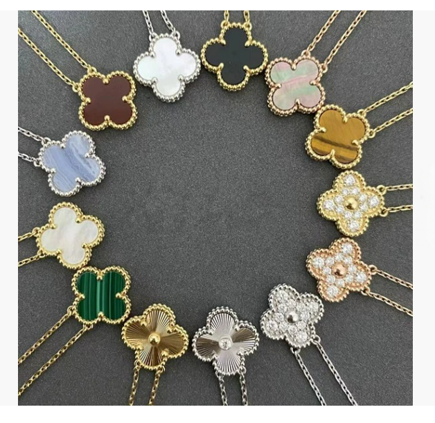 Four-leaf clover necklace for women, designer necklace pattern V gold necklace, designer jewelry pendant chain, agate, luxury jewelry, anniversary