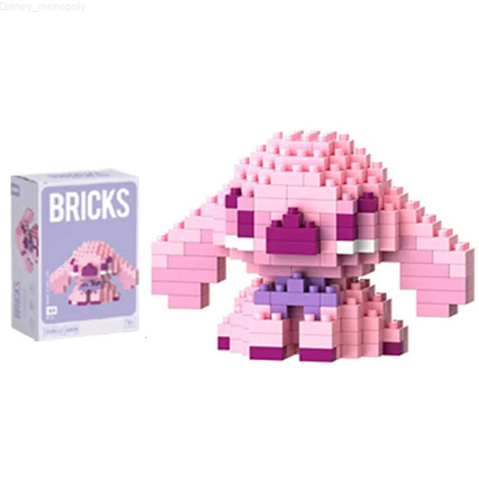 Disney LiLo Stitch Toys Building Block Angel lega Cartoon Character Assembled Model Toys For girl Children Birthday Gifts H251218