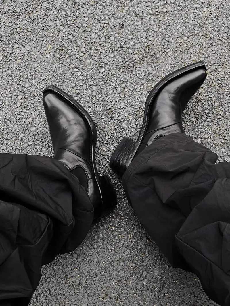 2025 High-top Mens heightened thick-soled pointed-toed Chelsea British casual trendy high-heeled wizard boots Z251218