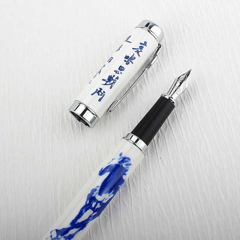 Jinhao 950 Ceramics Silver Clip Metal Fountain Pen 05mm Nib Steel Ink Pens for Gift Off Supplies School Supplies Y251218