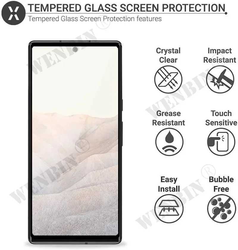 3 Pcs Tempered Glass For Google Pixel 10 9 8 7 6 Pro XL 7A 5A 3 XL Curved Full Cover Screen Protector G251218