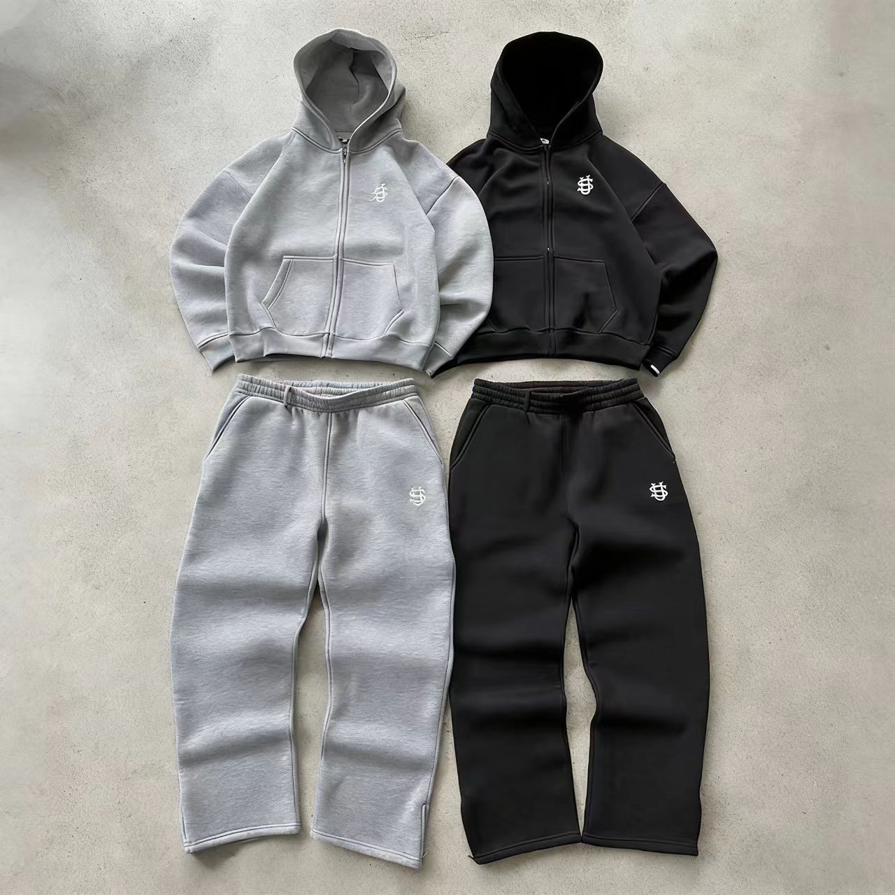 Men's Designer Tracksuits Letter Embroidery Zip Baggy Casual Pants Suit Harajuku Fashion Women Retro Hoodies Couple Sweatshirt Unisex Sweatpants S-3XL