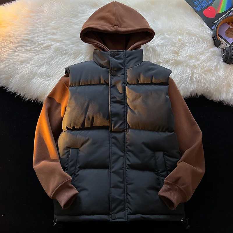 Autumn Winter Thickened Cotton Padded Vest Mens Lightweight Stand Collar Sleeveless Jacket Outdoor Wear Warmth Sporty WaistcoatG251218