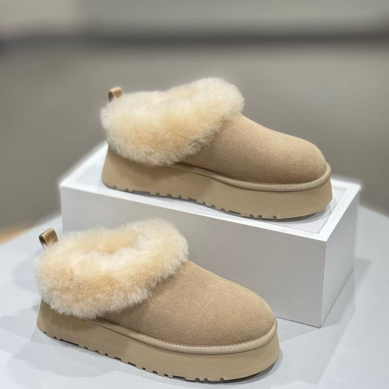 slides Designer Sandals Slides Hot Free Shipping Slippers For Woman Winter Indoor Outdoor Wear Warm Vintage Snow Boots Black Brown Coffee Plush
