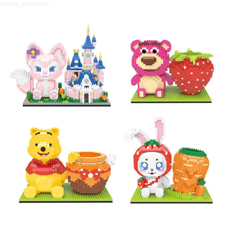 Disney Winnie The Pooh Micro Building Blocks Losto Linabell Pen Holder Assembly 3D Model Mini Brick Figure Toy For Christmas Gift H251218