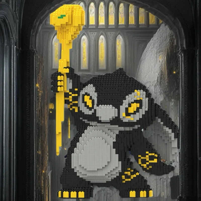 Disney Cool Black Stitch Magic Building Block Kawaii Baby Stitch Angel 3D DIY Model Cartoon Assembled Bricks Toy For Kids Santa Gift H251218