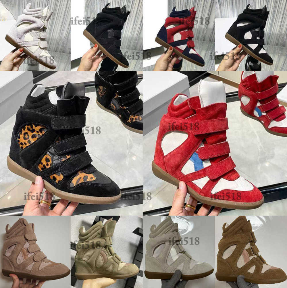 size 35-42 deisgner Brand Hot Sale-Black Genuine Leather winter boots Bekett Leather-Trimmed Suede Wedge Sneakers Fashion Show New Shoes S2FSA